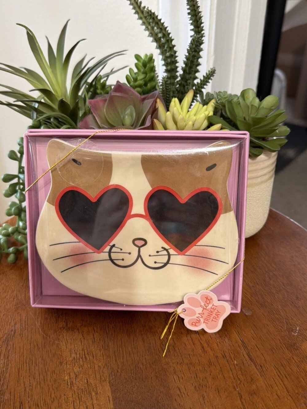 Eccolo Ceramic Cat Face Trinket Tray - NIB